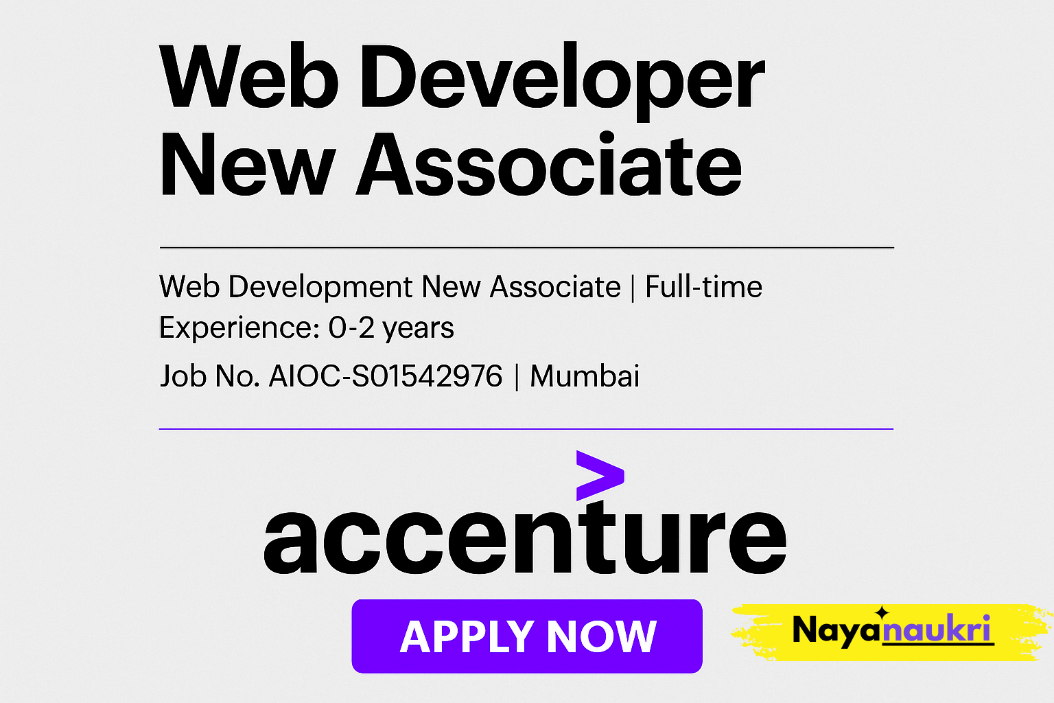 Accenture Web Developer 2025