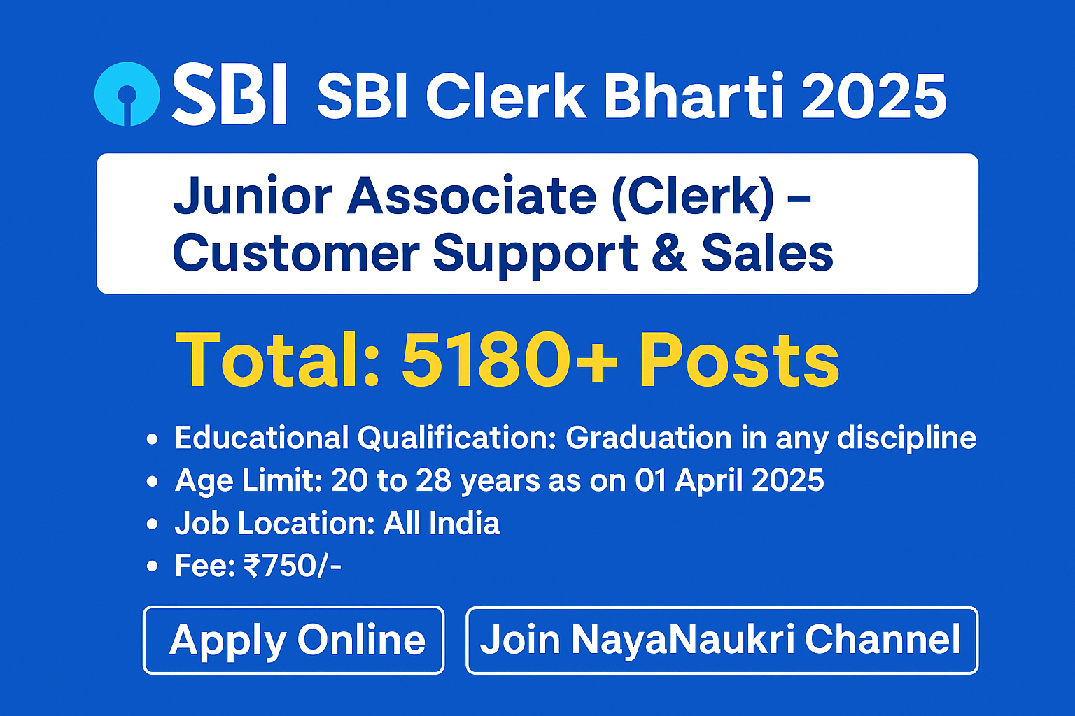 SBI Clerk Bharti 2025